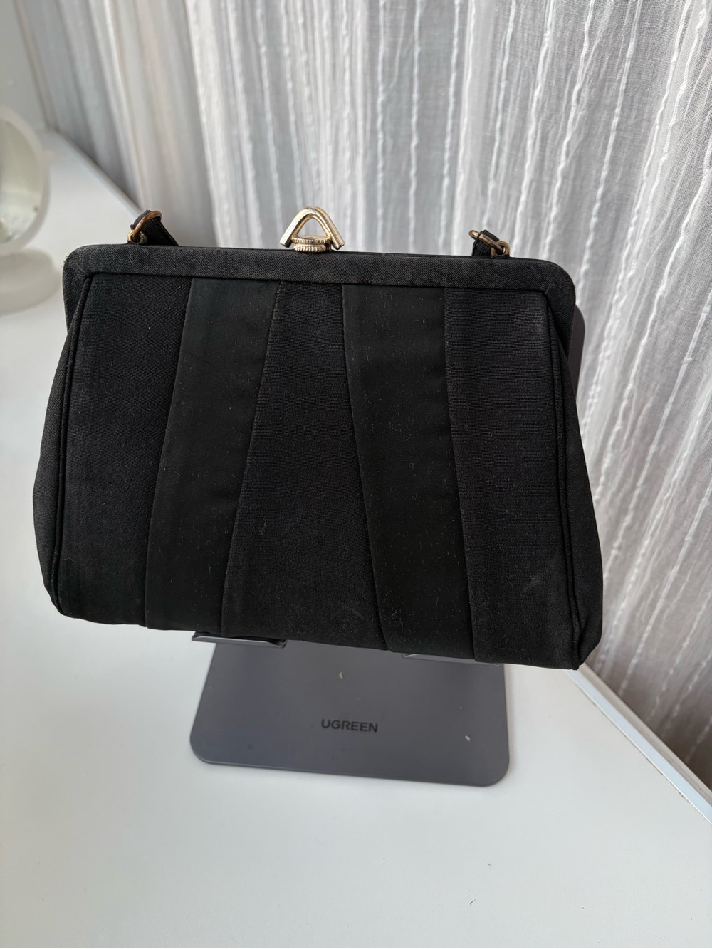 1950s Graceline Master Purse Black Pleated Evening Bag Made in USA Art MCM VTG - Picture 2 of 11